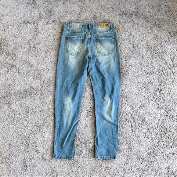 SheIn Distressed Light-washed Denim Pants - Picture 5 of 7
